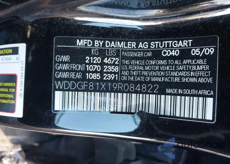 2009 Mercedes-Benz C 300 Luxury 4Matic/Sport 4Matic z USA, uszkodzony, nr VIN WDDGF81X19R084822